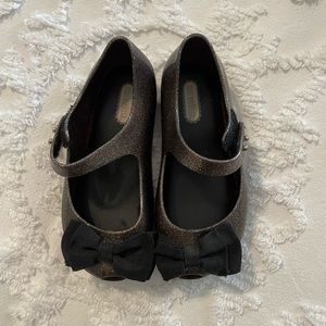 Mini Melissa black sparkle shoes